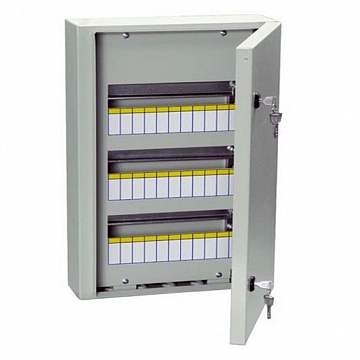 Распределительный шкаф ЩРН, 48 мод., IP54, навесной, сталь, серая дверь, с клеммами код. MKM11-N-48-54-Z IEK