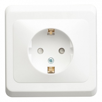 Розетка ETUDE, скрытый монтаж, с заземлением, со шторками, белый PC16-004B Schneider Electric