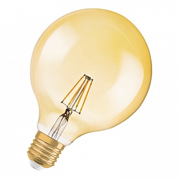 светодиодная лампа Vintage 1906 LED CL GLOBE125,филаментная, GOLD 4,5W(замена 36Вт),теплый белый свет 4052899962071 OSRAM