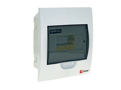 Щит распределительный встраиваемый ЩРв-П-4 тонированная дверь IP40: 1 ряд, 4 модуля, 221 х 136 х 90 (ВхШхГ) pb40-v-4 EKF