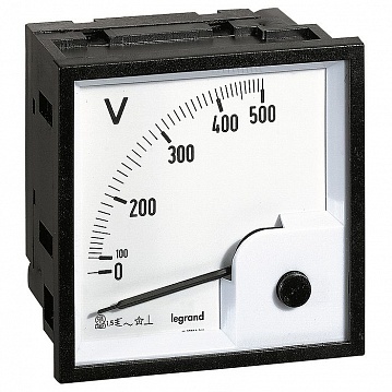 Вольтметр щитовой XL? 500В AC/DC, аналоговый, кл.т. 1,5 014661 Legrand