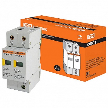 Разрядник ОПС1-D 2Р In=5kA Un=230B Im=10kA SQ0201-0010 TDM