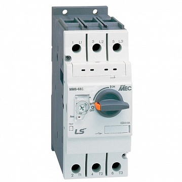 Силовой автомат для защиты электродвигателя MMS-63 22А 3P 706000400 LSIS