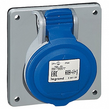 Встраиваемая наклонная розетка - P17 Tempra Pro - IP 44 - 200/250 В~ - 32 A - 3К+З 555285 Legrand