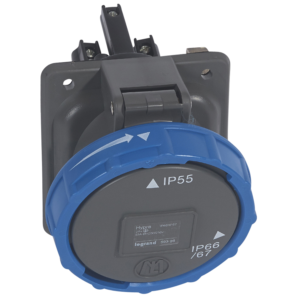 Встраиваемая розетка Hypra - IP 66/67-55 - 2К+3 - 63 А - пластик 059326 Legrand