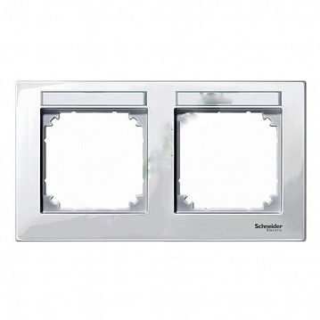 Рамка 2 поста MERTEN M-PLAN, горизонтальная, бежевый блестящий MTN514244 Schneider Electric