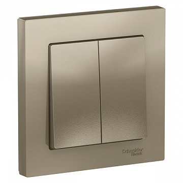 Выключатель 2-клавишный ATLASDESIGN, скрытый монтаж, шампань ATN000552 Schneider Electric