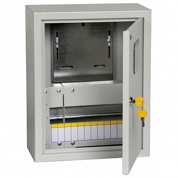 Распределительный шкаф ЩУРн, 12 мод., IP31, навесной, сталь, серая дверь, с клеммами код. MKM25-N-12-31-ZO IEK