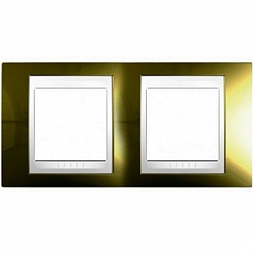 Рамка 2 поста UNICA ХАМЕЛЕОН, горизонтальная, золотой MGU66.004.804 Schneider Electric