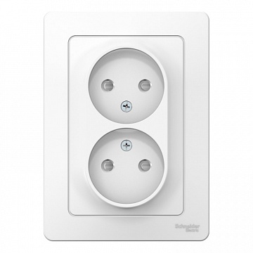 Розетка двухместная BLANCA, скрытый монтаж, со шторками, белый BLNRS000121 Schneider Electric