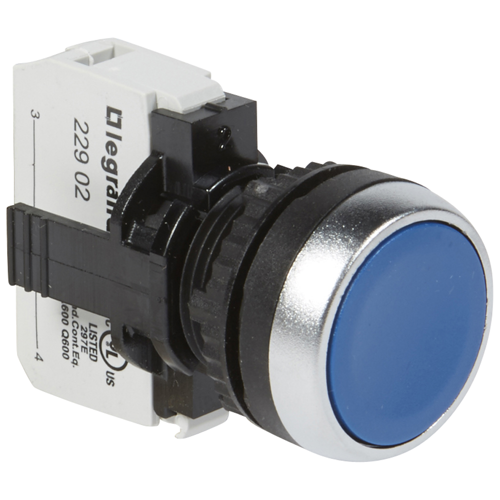 Кнопка с потайным толкателем - Osmoz - в сборе - IP 66 - синий 023703 Legrand
