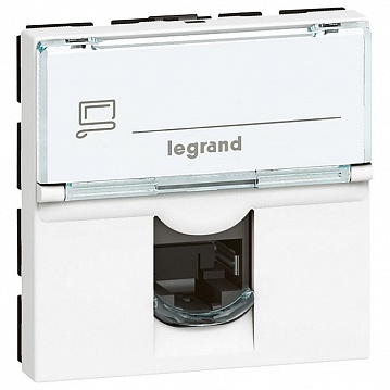 Розетка компьютерная 1xRJ45 Cat.5 MOSAIC, белый 076565 Legrand