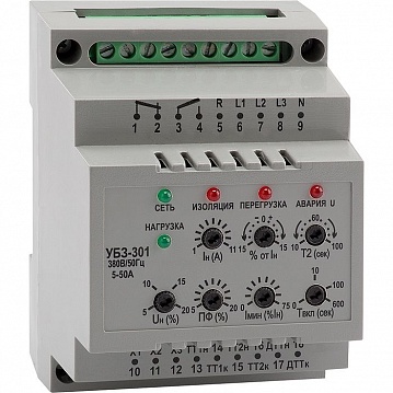 Реле защиты двигателя OptiDin УБЗ-301-5-50-УХЛ4 139505 КЭАЗ