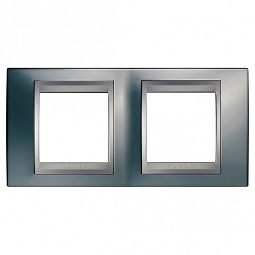 Рамка 2 поста UNICA TOP, горизонтальная, хром матовый MGU66.004.038 Schneider Electric