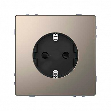 Розетка MERTEN D-LIFE, скрытый монтаж, с заземлением, со шторками, никель MTN2400-6050 Schneider Electric