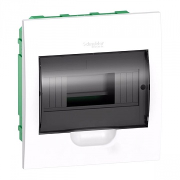 Распределительный шкаф Easy9 8 мод., IP40, встраиваемый, пластик, прозрачная дверь EZ9E108S2FRU Schneider Electric
