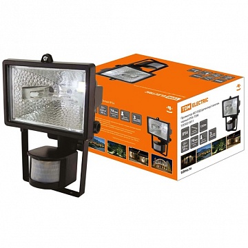 Прожектор ИО150Д (детектор) галоген.черный IP54 SQ0302-0011 TDM