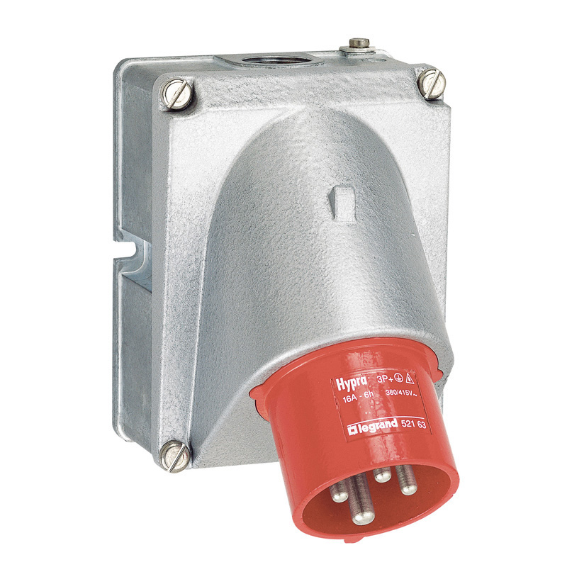 Встраиваемая вилка Hypra - IP 44 - 3К+Н+З - 16 А - металл 052164 Legrand