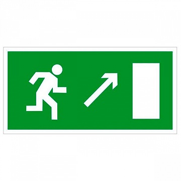 Знак безопасности BL-4020.E05 Напр. к эвакуационному выходу направо вверх a12940 белый Свет