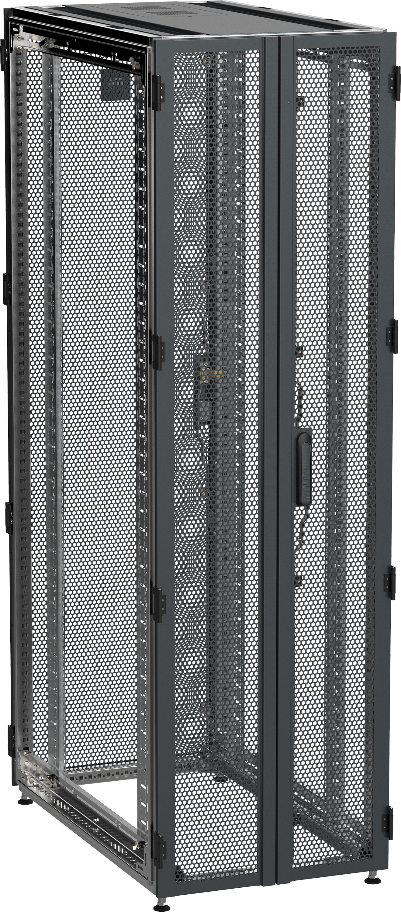 ITK by ZPAS Шкаф серверный 19" 42U 600х1000мм двухстворчатые перфорированные двери черный РФ ZP05-42U-0610-P2P-R IEK