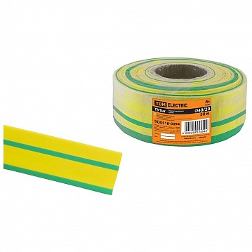 Термоусаживаемая трубка ТУТнг 40/20 желто-зеленая (50 м/ролл) SQ0518-0094 TDM