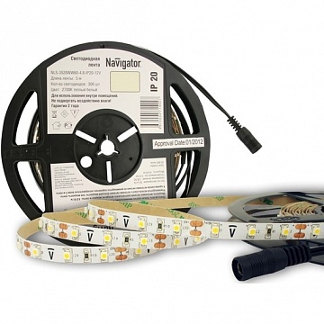 СД Лента светодиодная 71 402 NLS-3528WW60-4.8-IP20-12V R5 71402 Navigator