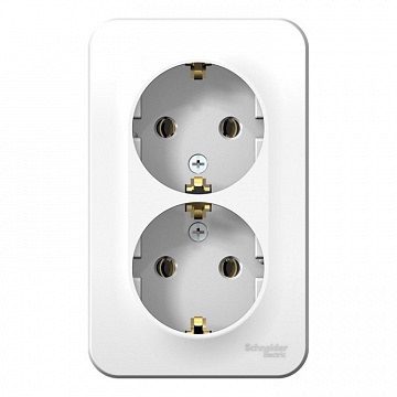 Розетка двухместная BLANCA, открытый монтаж, с заземлением, белый BLNRA010201 Schneider Electric