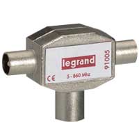 Делитель экранированный - ∅ 9.52 мм - 1 вход (гнездо) - 2 выхода (штекера) 091005 Legrand