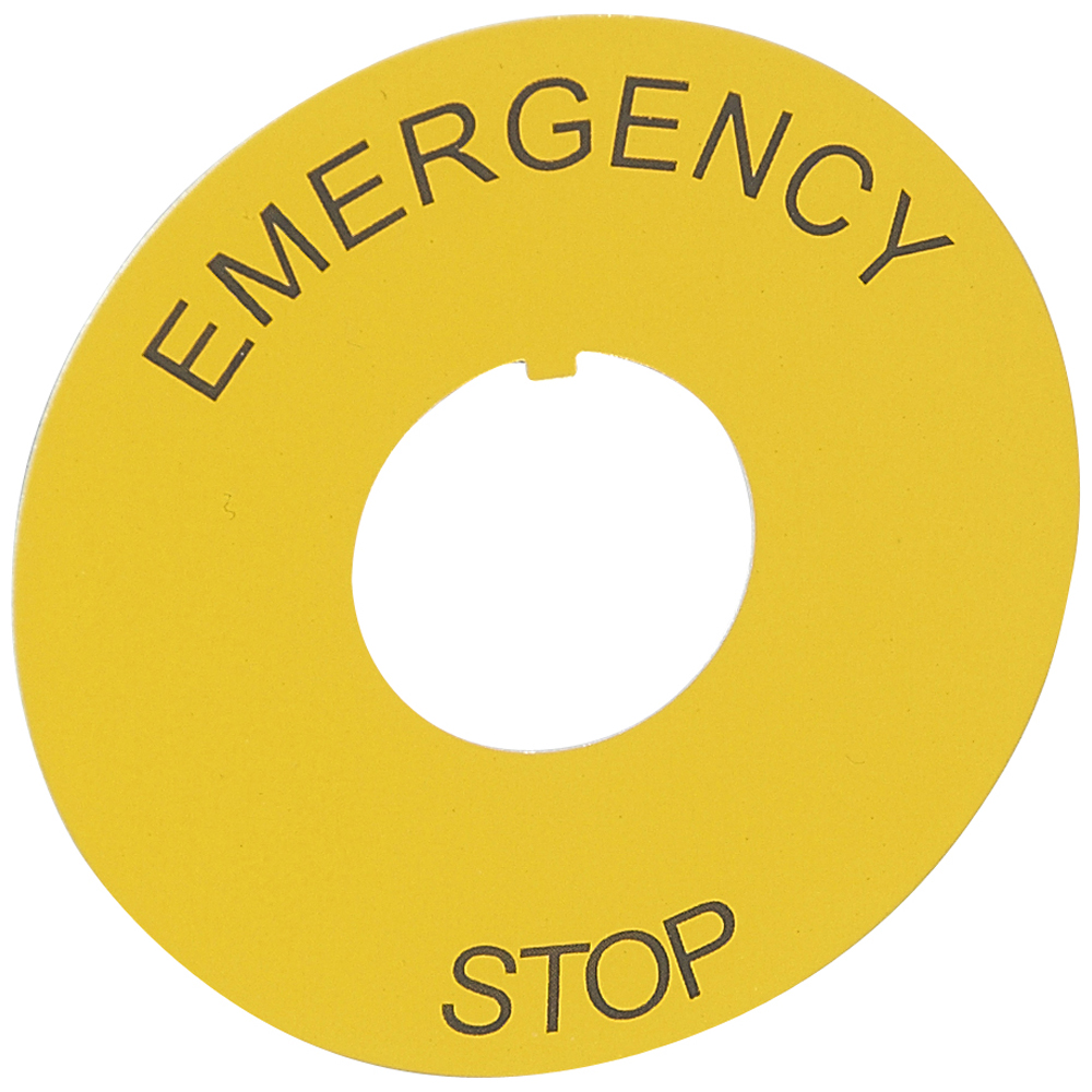 Osmoz этикетка, круг 60мм желтый, "EMERGENCY STOP" надпись 024176 Legrand