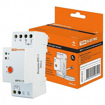 ФотоРеле ФРЛ-11 2-100Лк 20А DIN-рейка (с датчиком IP65) SQ0324-0019 TDM