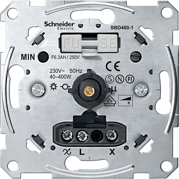 Механизм поворотного светорегулятора-переключателя коллекции Merten, 400 Вт MTN5131-0000 Schneider Electric