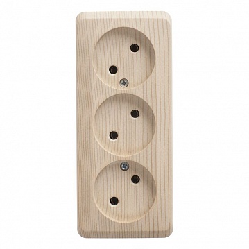 Розетка трехместная ETUDE, открытый монтаж, сосна PA16-009D Schneider Electric