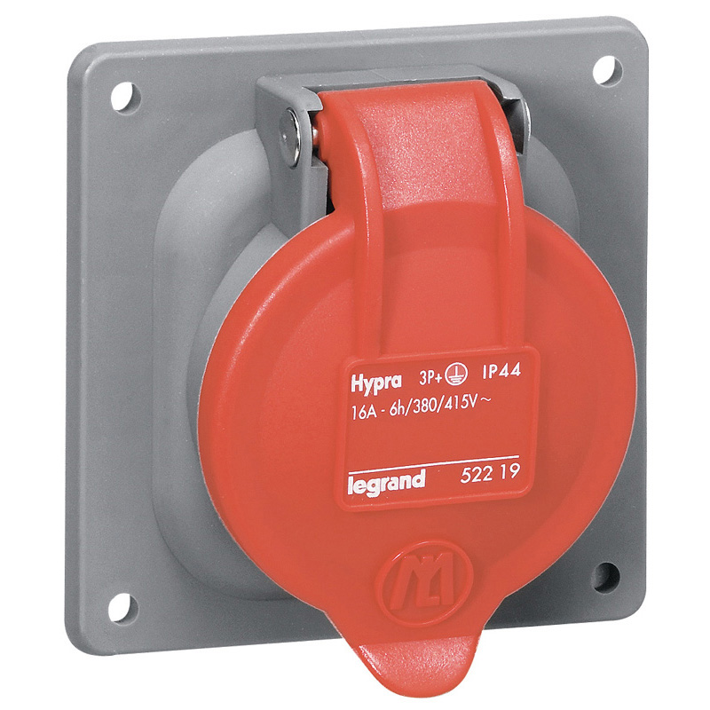 Встраиваемая розетка Hypra - IP 44 - 3К+З - 63 А - пластик 053823 Legrand