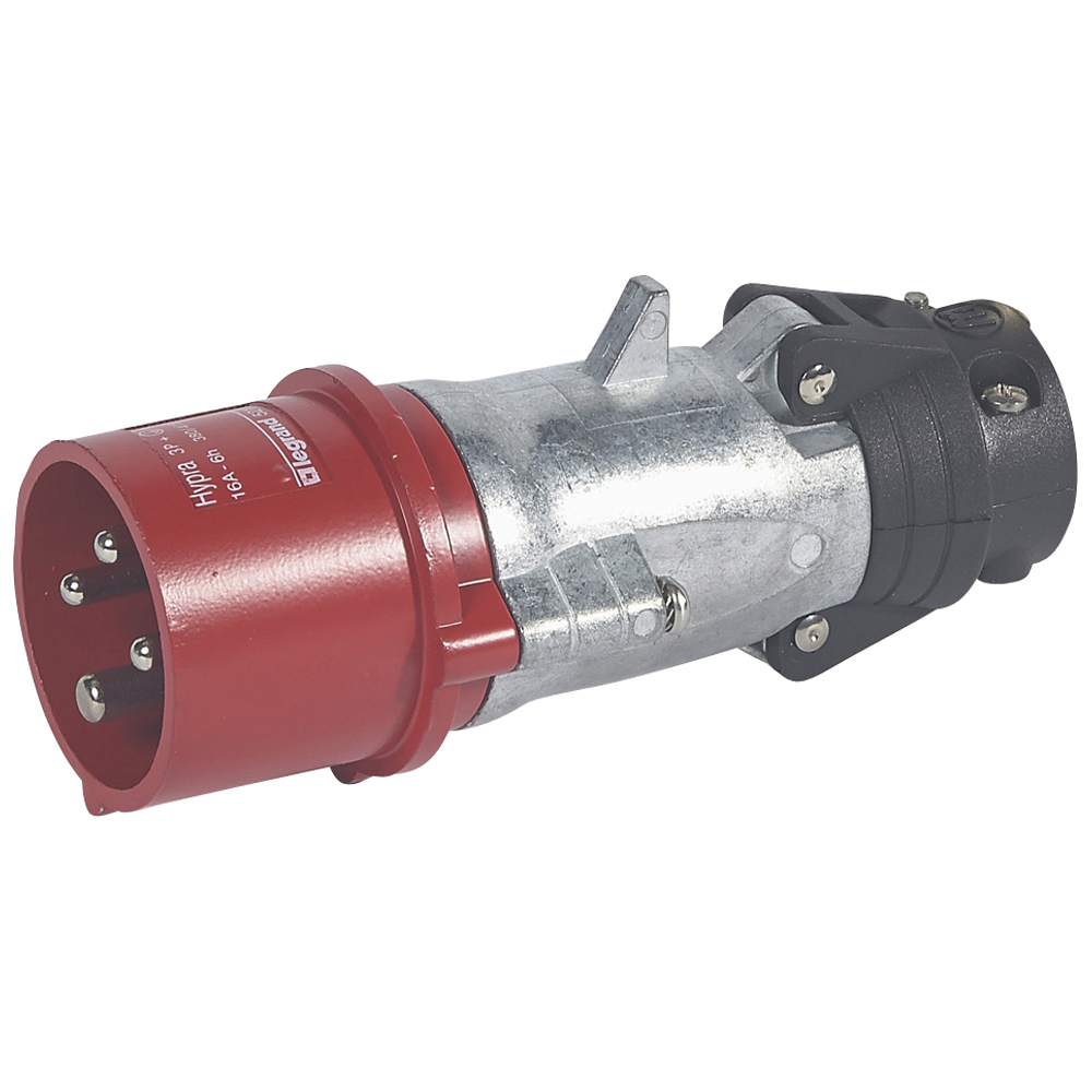 Прямая вилка Hypra - IP 44 - 3К+З - 16 А - металл 052143 Legrand