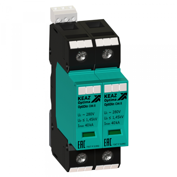 Ограничитель импульсных перенапряжений (УЗИП)  OptiDin OM-II-2-280/40 114295 КЭАЗ
