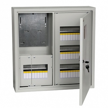 Распределительный шкаф ЩУРн, 36 мод., IP31, навесной, сталь, серая дверь, с клеммами код. MKM32-N-36-31-ZO IEK