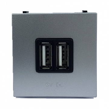 Розетка 2xUSB ZENIT, серебристый N2285 PL ABB