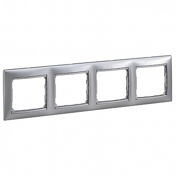 Рамка 4 поста VALENA CLASSIC, алюминий 770154 Legrand