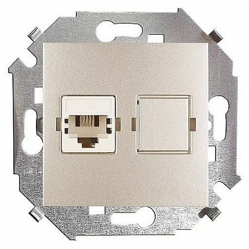 Розетка телефонная 1xRJ11 15, шампань 1591480-034 Simon