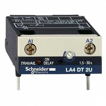 ЭЛЕКТРОННЫЙ МОДУЛЬ СРАБАТЫВАНИЯ ВРЕМЯ ЗАДЕРЖКИ 0,1-2СЕК AC 24/250V LA4DT0U Schneider Electric