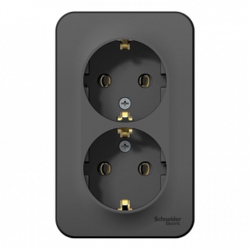 Розетка двухместная BLANCA, открытый монтаж, с заземлением, антрацит BLNRA010206 Schneider Electric