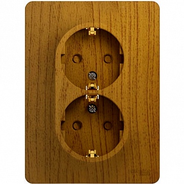 Розетка двухместная GLOSSA, скрытый монтаж, с заземлением, со шторками, дуб GSL000526 Schneider Electric