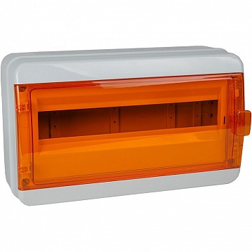 Распределительный шкаф OptiBox P, 18 мод., IP65, навесной, пластик, прозрачная оранжевая дверь 117967 КЭАЗ