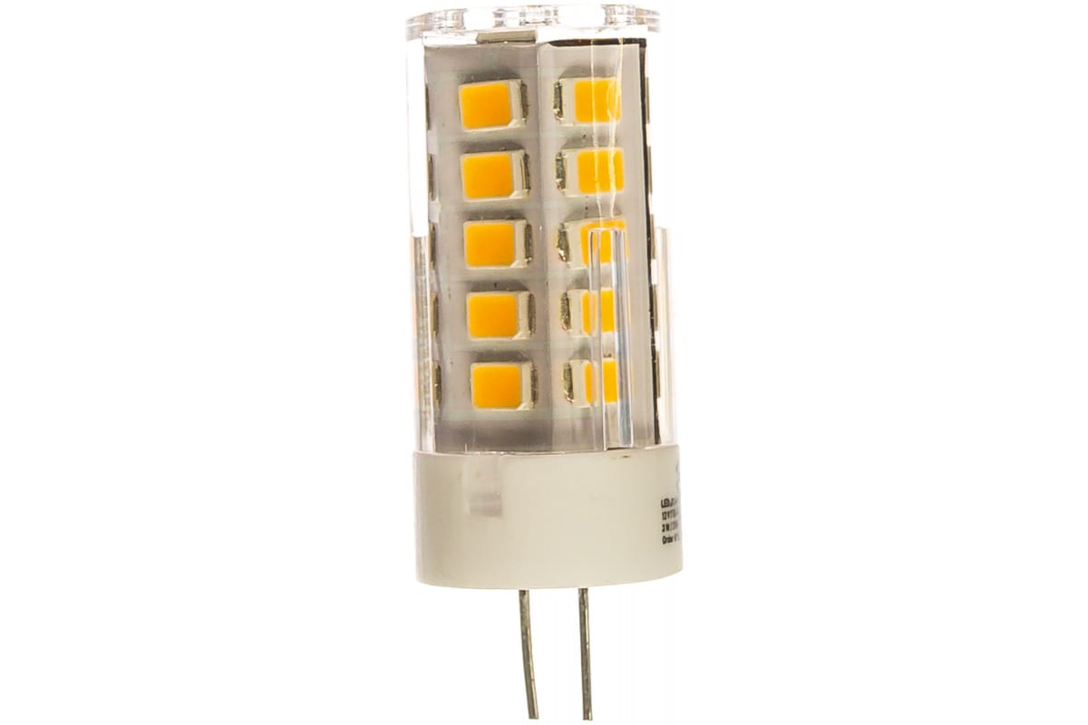 Лампа светодиодная LED 3Вт JC 2700К G4 теплый капсула 12V Б0033193 ЭРА