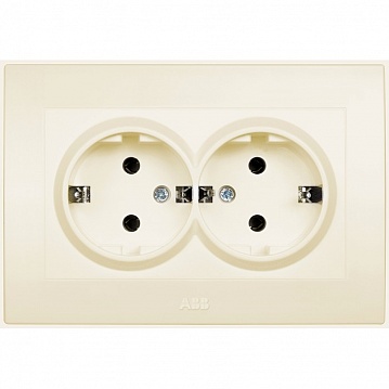Розетка двухместная COSMO, скрытый монтаж, кремовый 632-010300-908 ABB