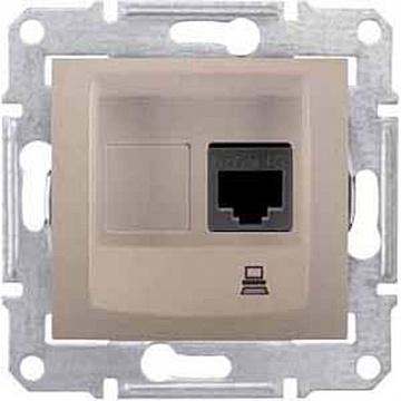 Розетка компьютерная 1xRJ45 Cat.5 SEDNA, титан SDN4300168 Schneider Electric
