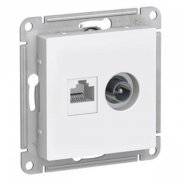 Розетка TV+RJ45 Cat.5 ATLASDESIGN, оконечная, белый ATN000189 Schneider Electric