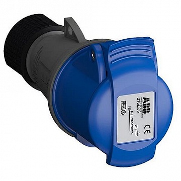 2CMA102003R1000 Розетка кабельная Easy&Safe 216EC6,16А,2P+E,IP44,6ч 216EC6 ABB
