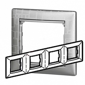 Рамка 4 поста VALENA CLASSIC, алюминий 770344 Legrand