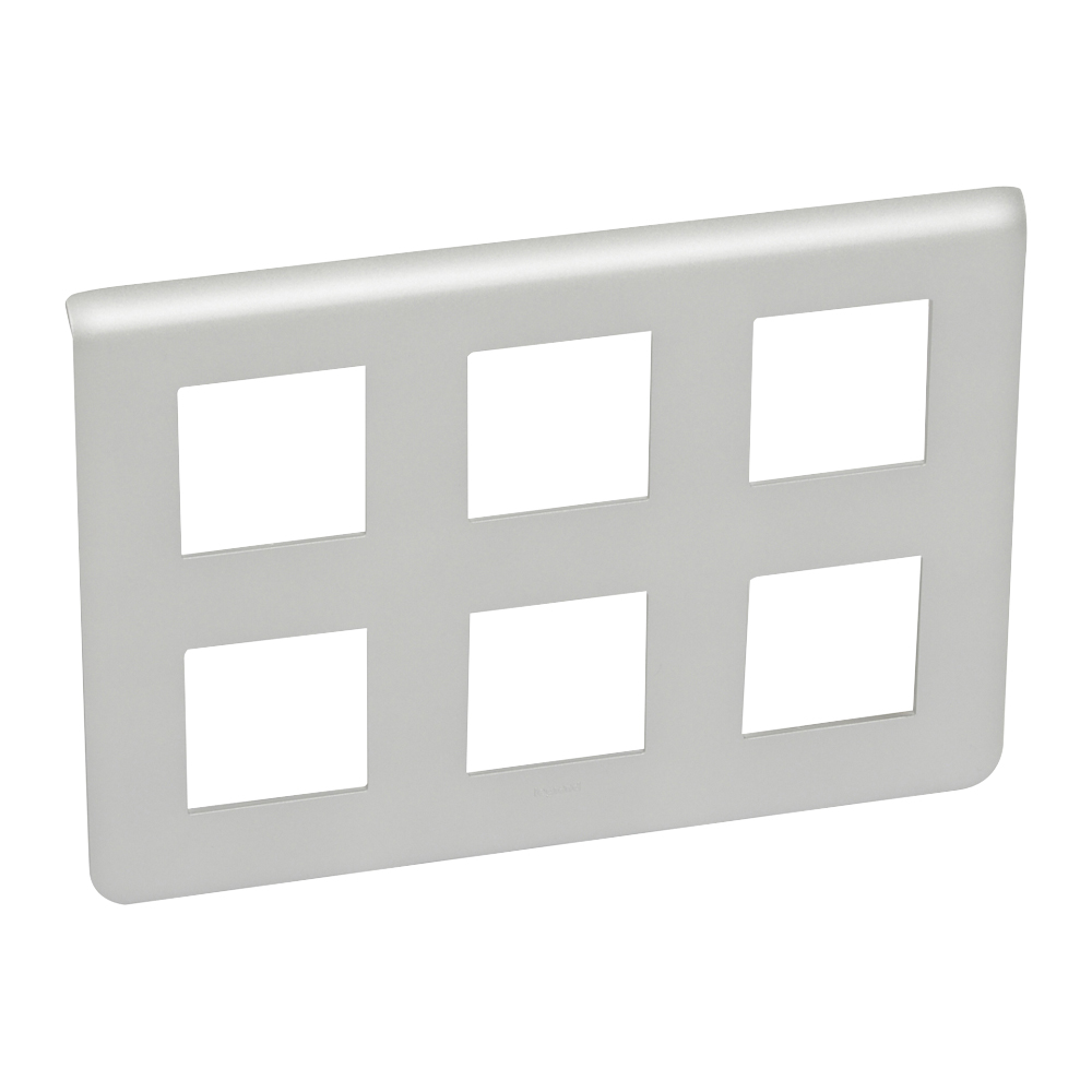Рамка пластиковая Mosaic 2х3х2 модуля Алюминий 079332 Legrand
